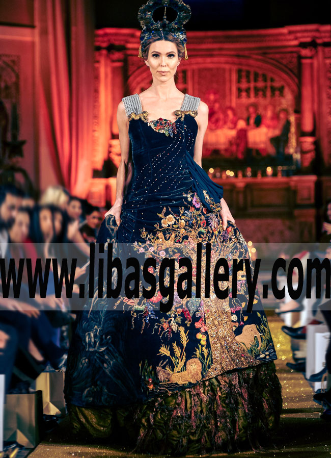 Luxurious Wedding Dress with Floor Length Lehenga Nilofer Shahid Wedding Dresses Wedding Gown New Arrivals Nilofer Shahid Wedding Collection