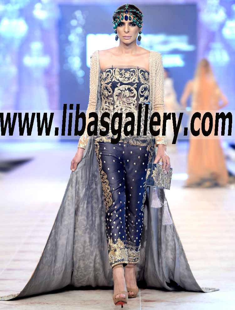 MAHGUL 2015 Bridal Collection | Pakistani Latest Fashion Designer MAHGUL Party Occasion Dresses Collection At PFDC L`Oreal Paris Bridal Week 2015 London,England UK