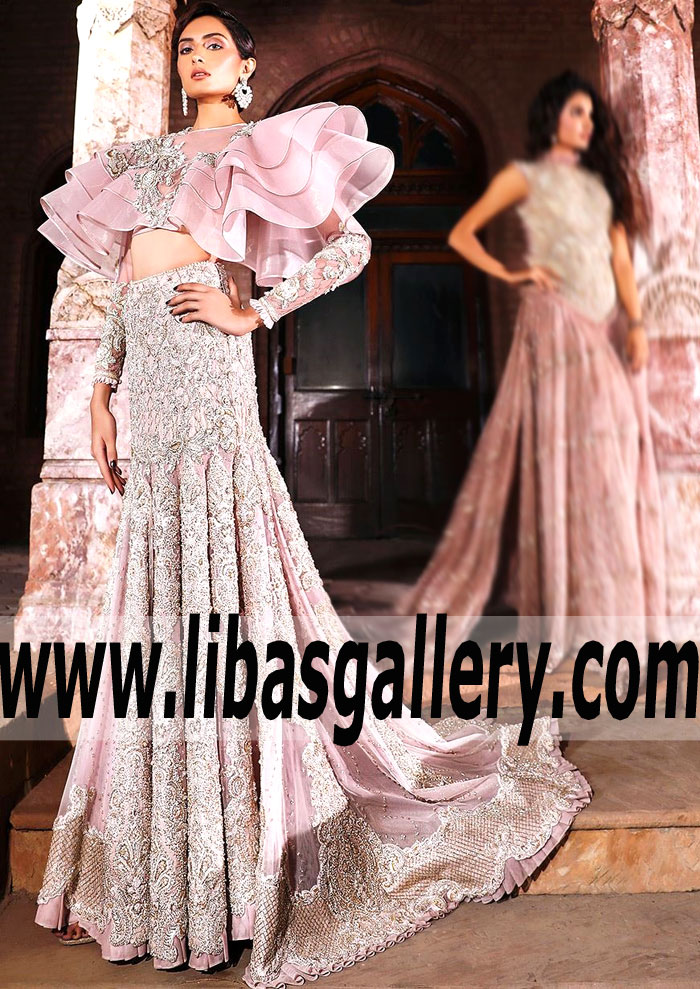 Latest Fishtail Lehenga Wedding Lehenga Dresses Faraz Manan Iselin New Jersey NJ US Bridal Wear for Wedding Reception