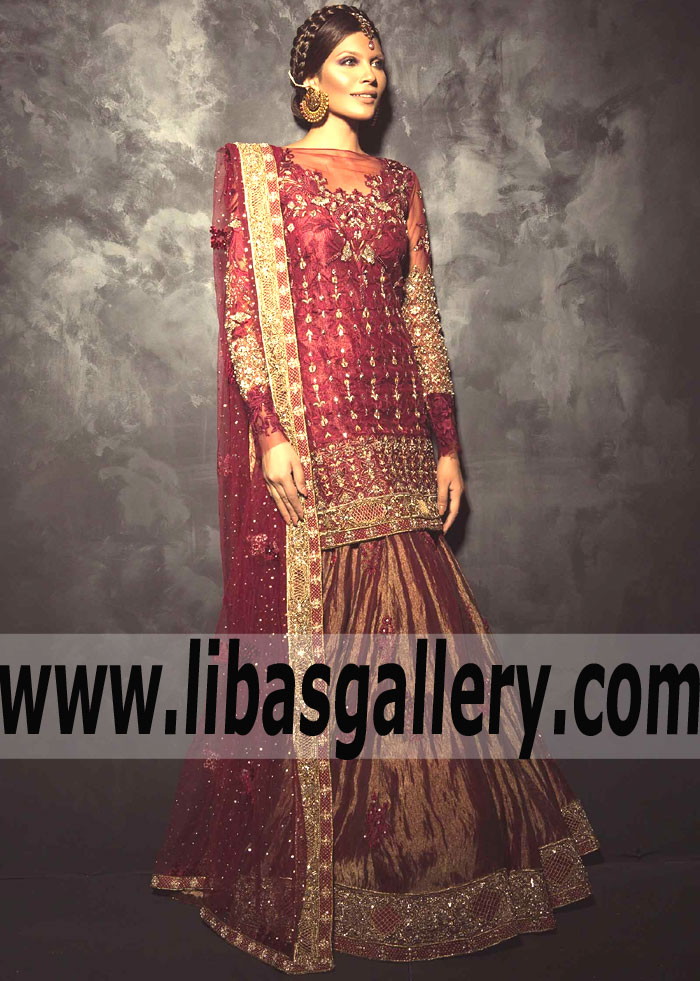 Traditional Pakistan Wedding Dresses MAHGUL Chicago Illinois IL USA Classic Topaz Wedding Sharara Pakistan