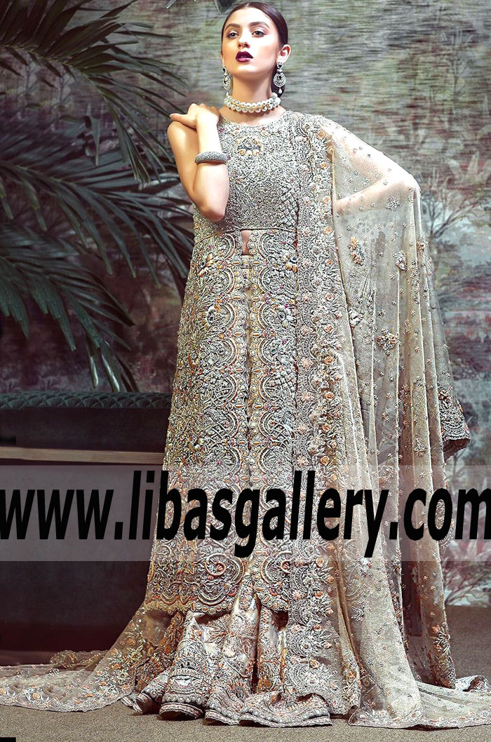 Heavenly Bridal Dresses Tena Durrani Pale Gold Lilium Wedding Lehenga in Orlando Florida USA