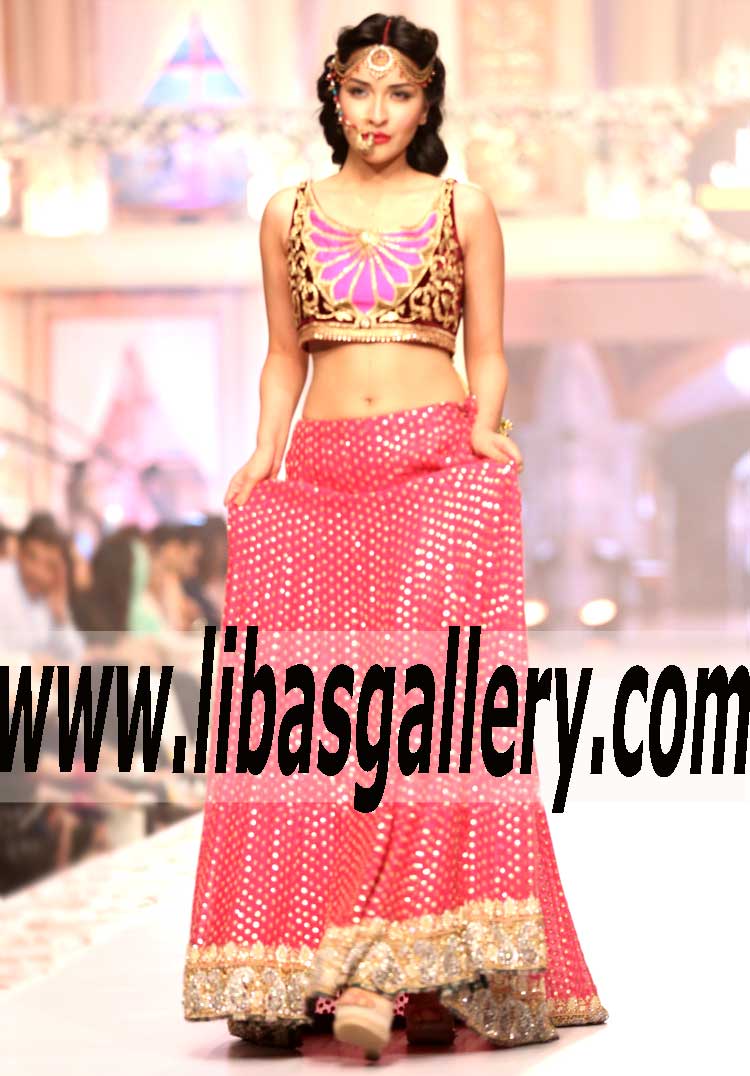 Tabassum Mughal Haute Couture Bridal Lehenga, Sharara, Gharara, Men`s Sherwani at Telenor Bridal Couture Week