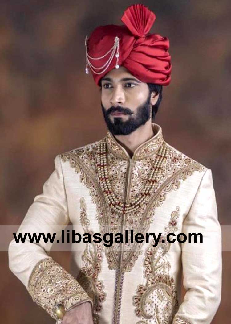 Red turban royal type with less tail for groom shahid kapoor actor wearing groom turban pretied for nikah barat UK USA Canada