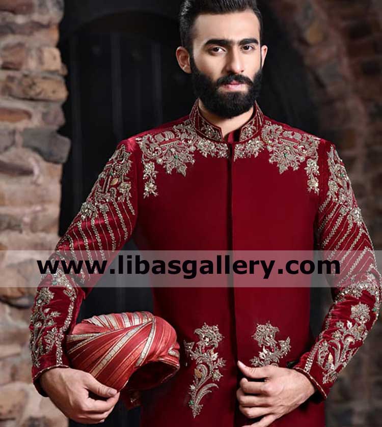 Exquisite Red Wedding Turban for Traditional Marriage Event Nikah Match Sherwani with Turban color and Enjoy your minutes Phoenix Philadelphia Austin USA