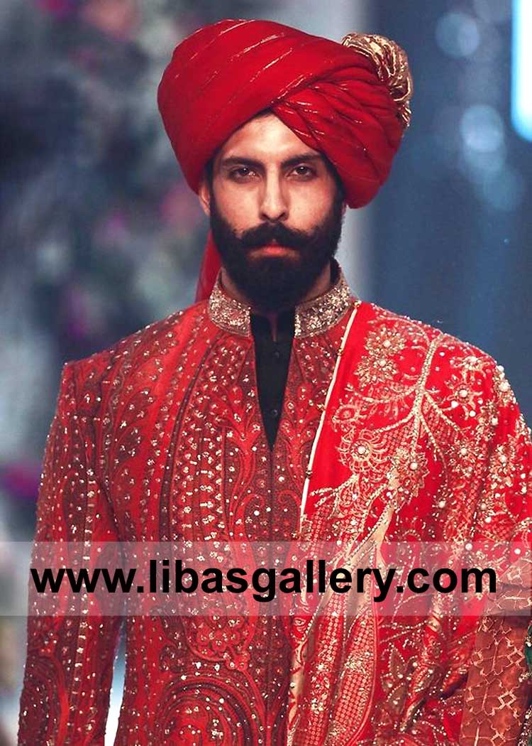 Red Turban with shamla to make new story with our wife on Nikah Barat day for instagram and facebook followers Buy sherwani turban Corpus Christi Montgomery Wichita USA