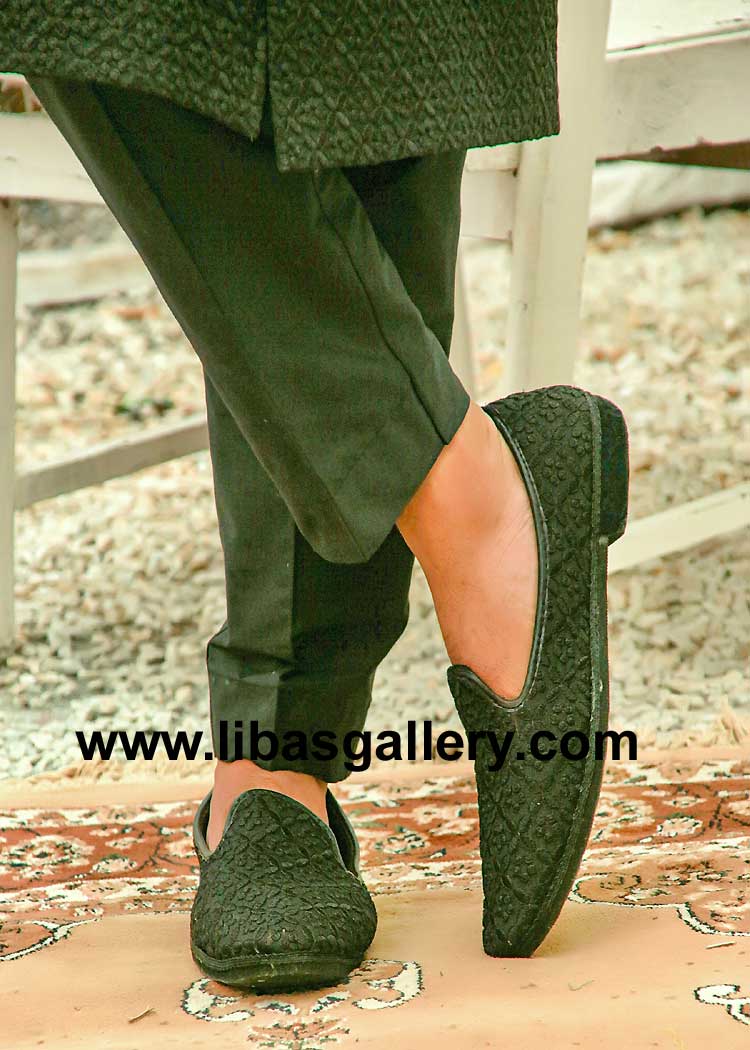 Green Wedding Shoes full self embroidered for Men Nikah Barat day to wear on sherwani and prince suit all UK US EU sizes UK USA Canada Dubai Australia