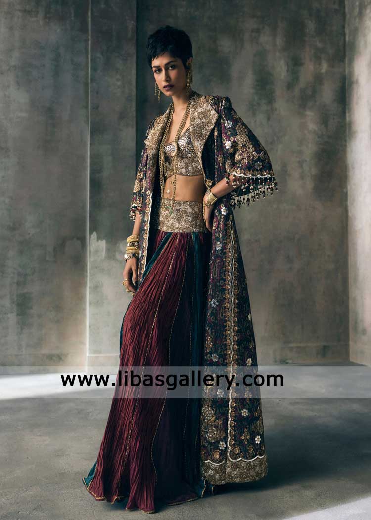 New look special occasion dress Texas USA jacket style with lehenga New look special occasion dress Texas USA jacket style with lehenga
