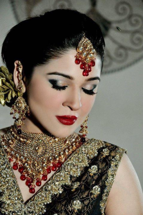 Red Beryl Gold plated Bridal Jewellery latest design for nikah and barat event buy online Dubai sharjah abu dhabi UAE