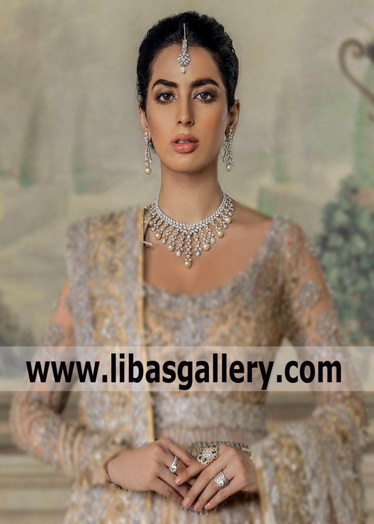 High Quality Cultured Pearl Cubic Zircons Bridal Jewellery Set chandi made rhodium plated for nikah walima barat day london sugarland toronto dubai