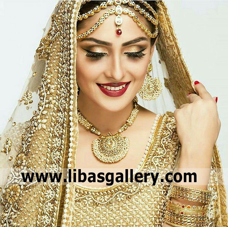 Cleverly hand crafted wedding jewellery set ayeza khan innocent face earrings necklace matha head piece shop online dubai kuwait qatar