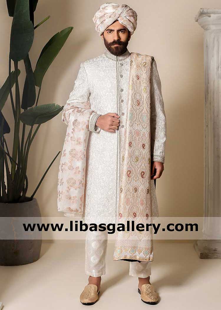 Jamawar Royal Style Groom Shawl for Nikah Sherwani to look Unique and Versatile on your special day Norway Qatar Saudi Arabia Kuwait Oman