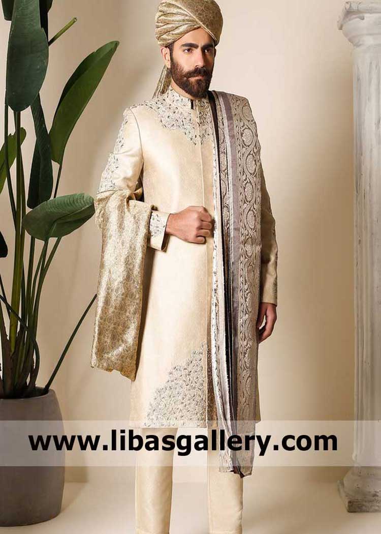 Exquisite Groom Embroidered Shawls Timeless Elegance and Craftsmanship for Nikah Event to wear on Sherwani Orlando Colorado Denver USA