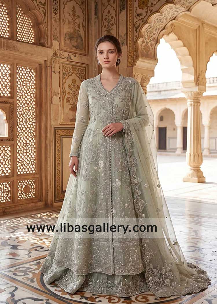Angrakha embroidered dress with kamdani and resham embroidery Angrakha embroidered dress with kamdani and resham embroidery