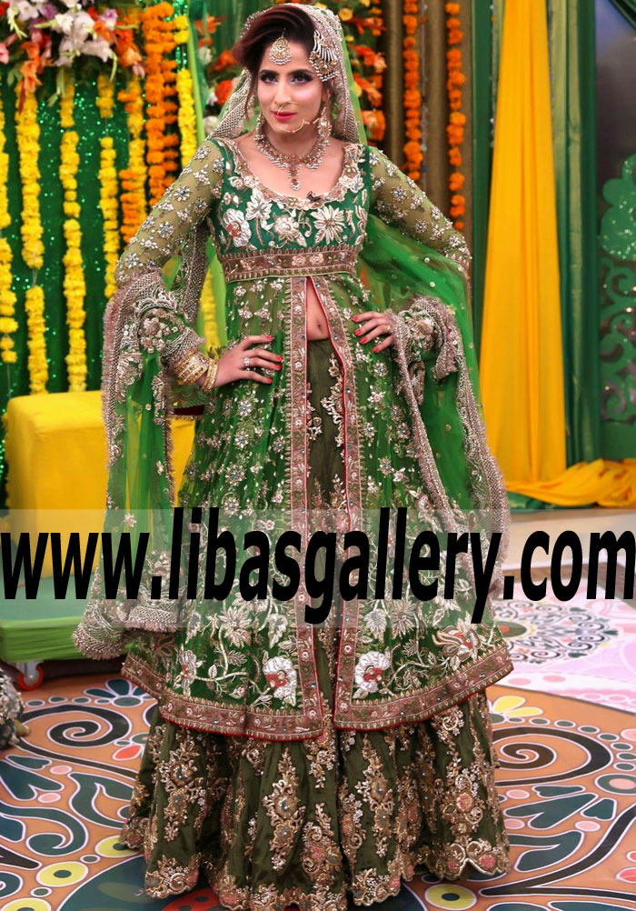 Latest Pakistani Anarkali Dresses Designer Mayon Mehndi Dresses Bridal Formal Collection