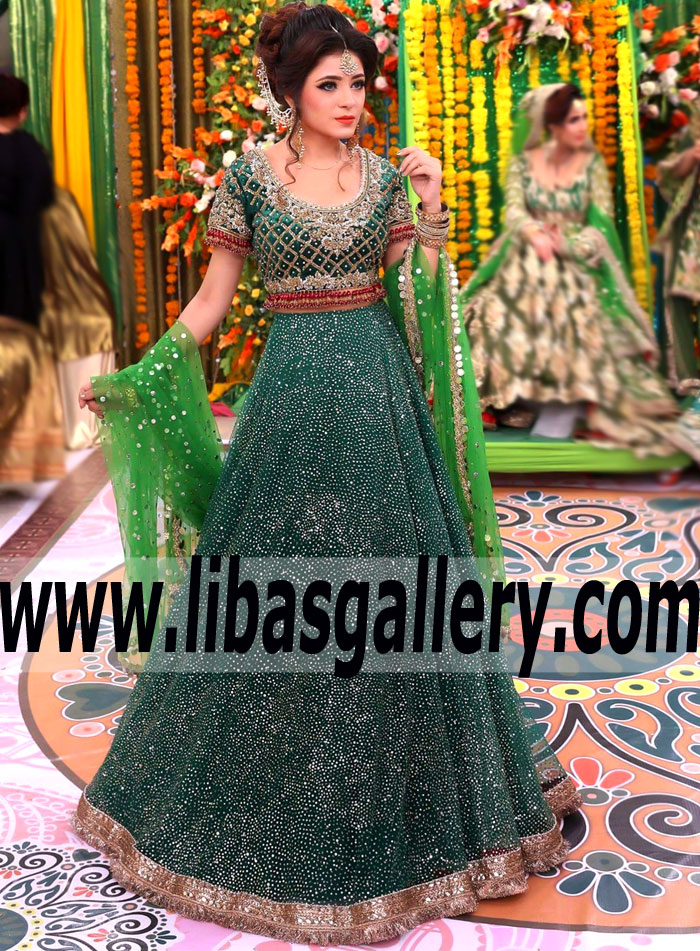 Bridal Lehenga 2017 | High End Mehndi Dresses Buy in UK, USA, Canada, Australia