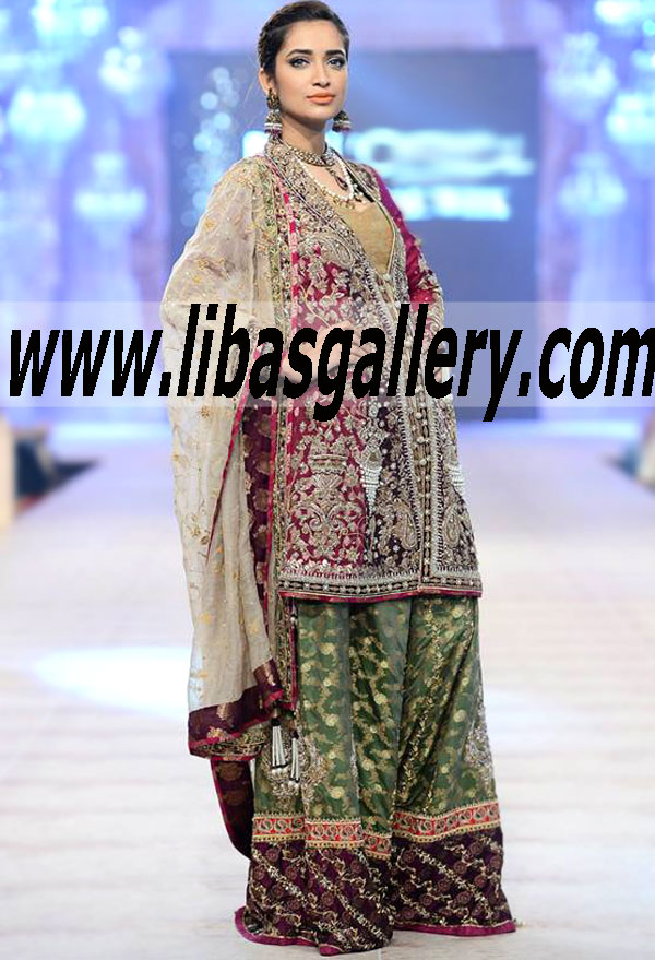 Designer Nickie Nina Pakistani / Indian formal Evening Lehenga,Sharara, Gharara Dresses Online