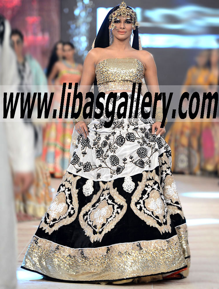 Pakistani Bridal Sharara Designer Ali Xeeshan |PFDC Designer Sharara Dresses | Ali Xeeshan Sharara Dresses For Weddings | www.libasgallery.com ONLINE Store Newcastle London UK