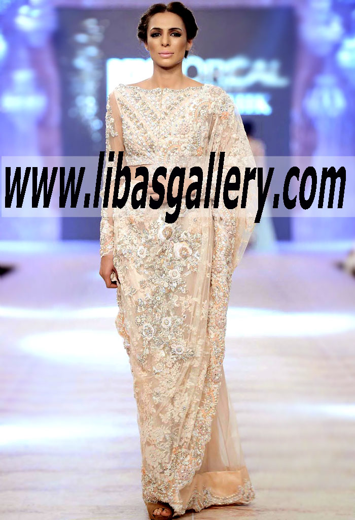 Ammara Khan Bride`s Saree Dress | Designer Ammara Khan Suits | Women`s Designer Ammara Khan saree Outfits Shopping in UK USA Canada Australia Saudi Arabia | www.libasgallery.com
