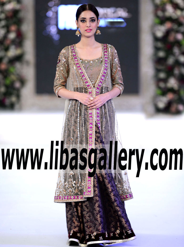 Designer A-Line Jacket For Evening And Formal Occasions Fabulous Designer Misha Lakhani Anarkali Stockholm Sweden Indian Net Anarkali Pakistani Net Jackets