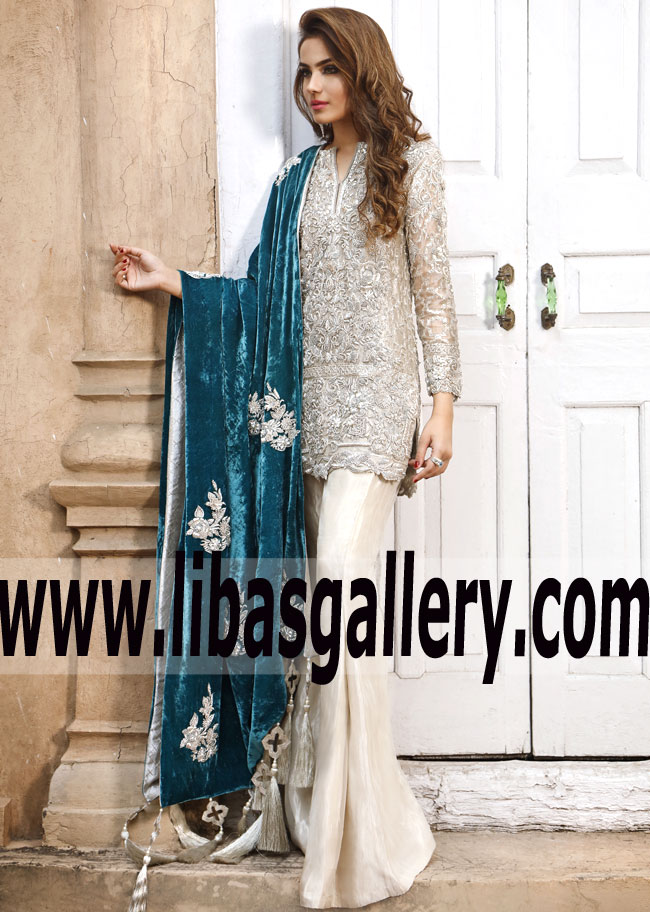 Rema & Shehrbano Party Dress for Evening and Formal Occasions in Pearl Color Buy in California, Florida, Texas