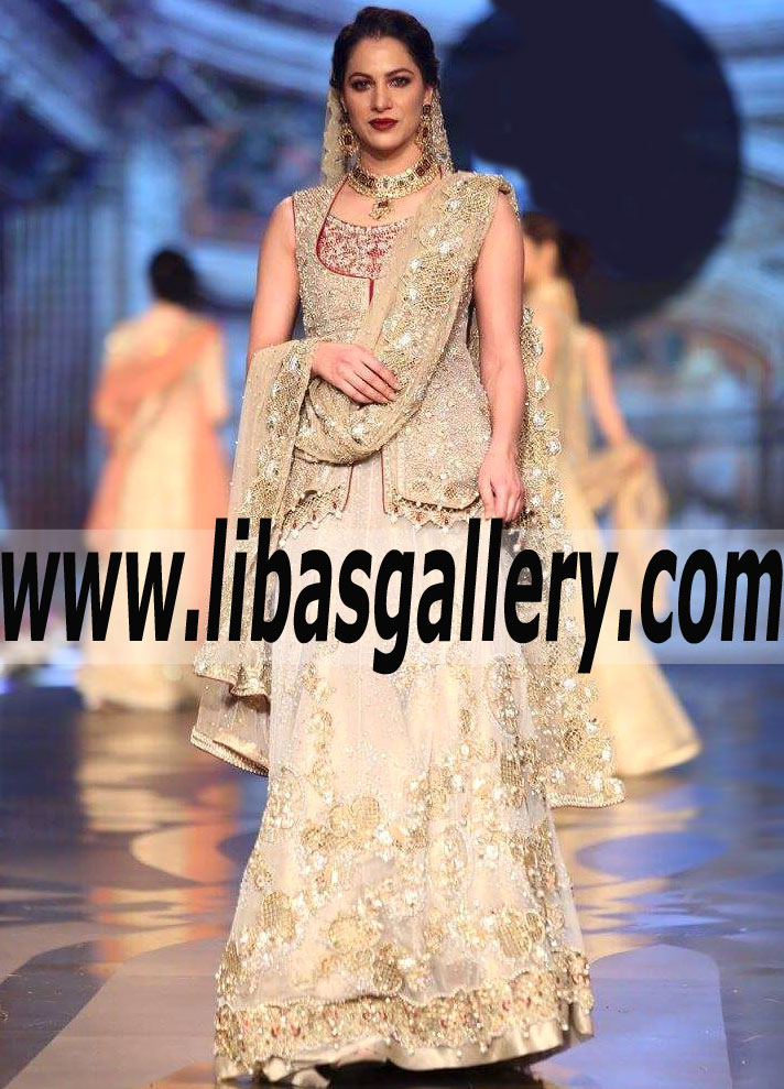 Asifa & Nabeel Pakistani Bridal Gharara, Bridal Lehenga, Designer Sharara Bridal Couture Week 2017