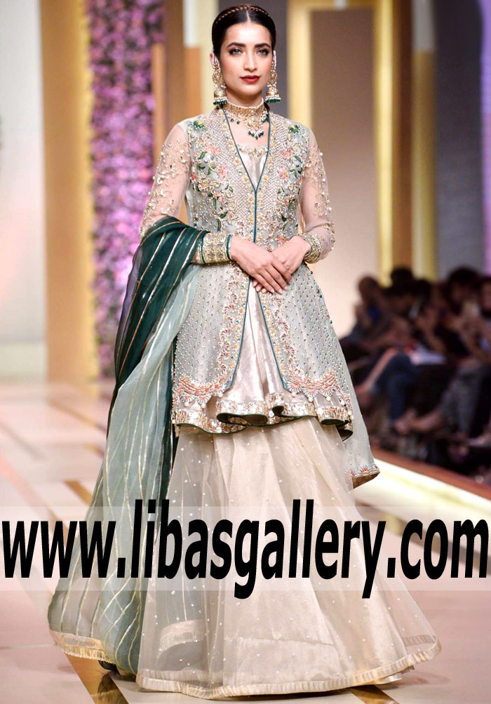 Latest Party Wear Anarkali Suits by Asifa & Nabeel Bridal Couture Week 2017 Glasgow Scotland