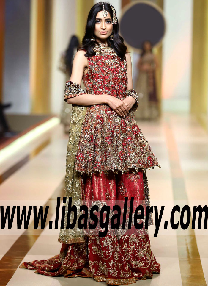 Admirable Designer Wedding Gharara Designer Umsha by Uzma Babar Bridal Farshi Gharara Collection 2017 Ilford London UK Bridal Wears Admirable Designer Wedding Gharara Designer Umsha by Uzma Babar Bridal Farshi Gharara Collection 2017 Ilford London UK Bridal Wears