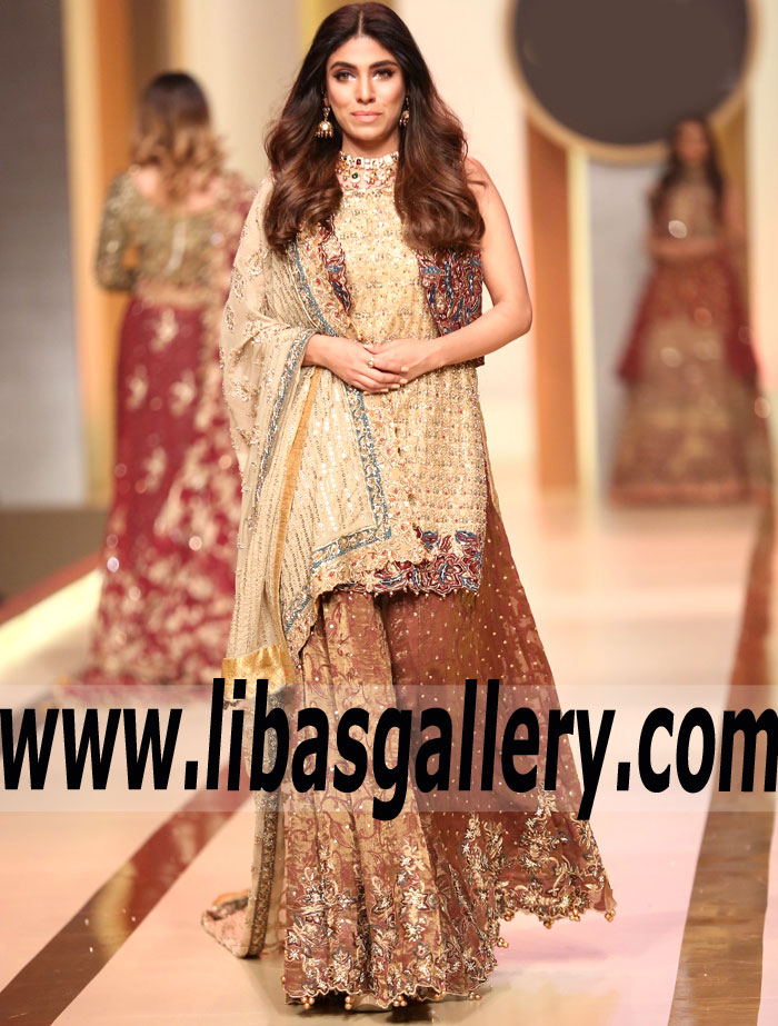 Gorgeous Bridal Sharara for Walima Umsha by Uzma Babar Wedding Sharara Collection Manchester London UK Gorgeous Bridal Sharara for Walima Umsha by Uzma Babar Wedding Sharara Collection Manchester London UK