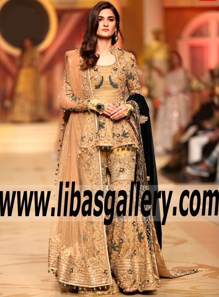 peplum pakistani wedding dress