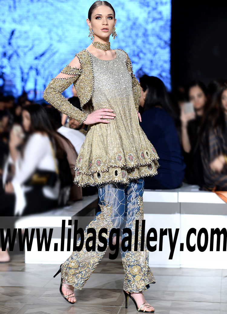 Latest Pakistani Wedding Dresses Trend Sara Rohale Asghar Peplum Dresses for Special Occasions San Mateo California CA USA