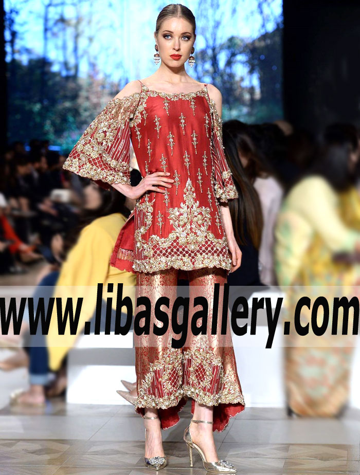 red party dress pakistani