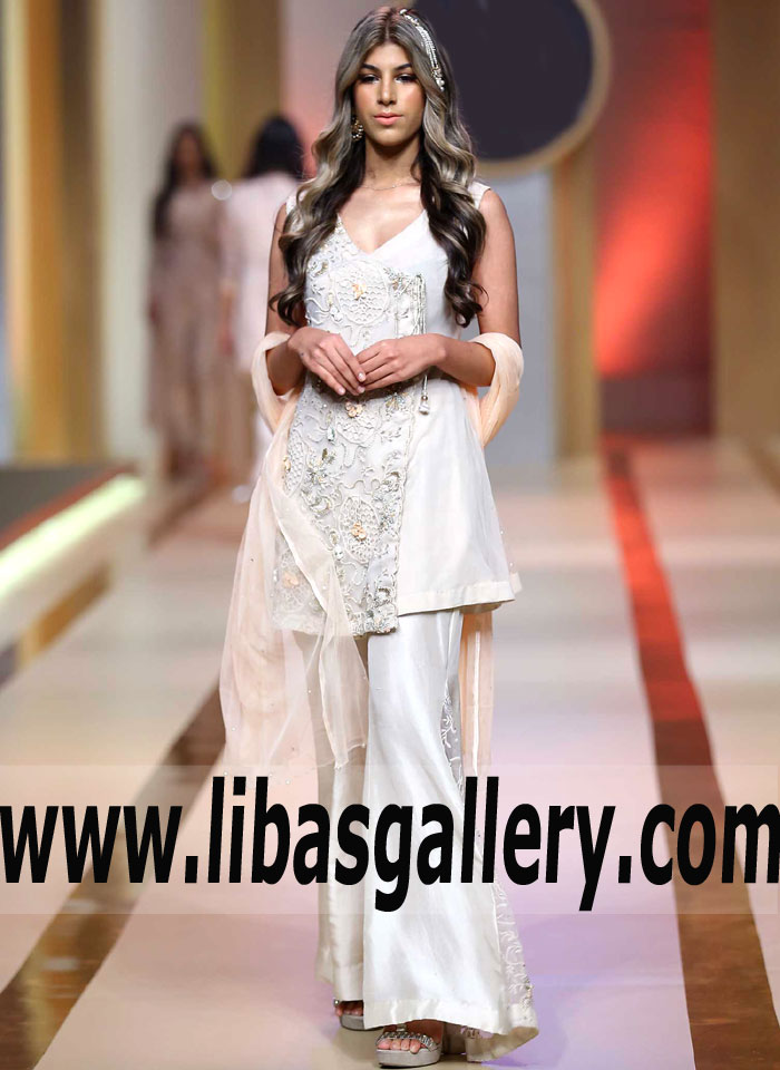 Marvelous Pakistani Party Wear Dresses Ivory Carnation Angrakha Miami Florida USA Marvelous Pakistani Party Wear Dresses Ivory Carnation Angrakha Miami Florida USA