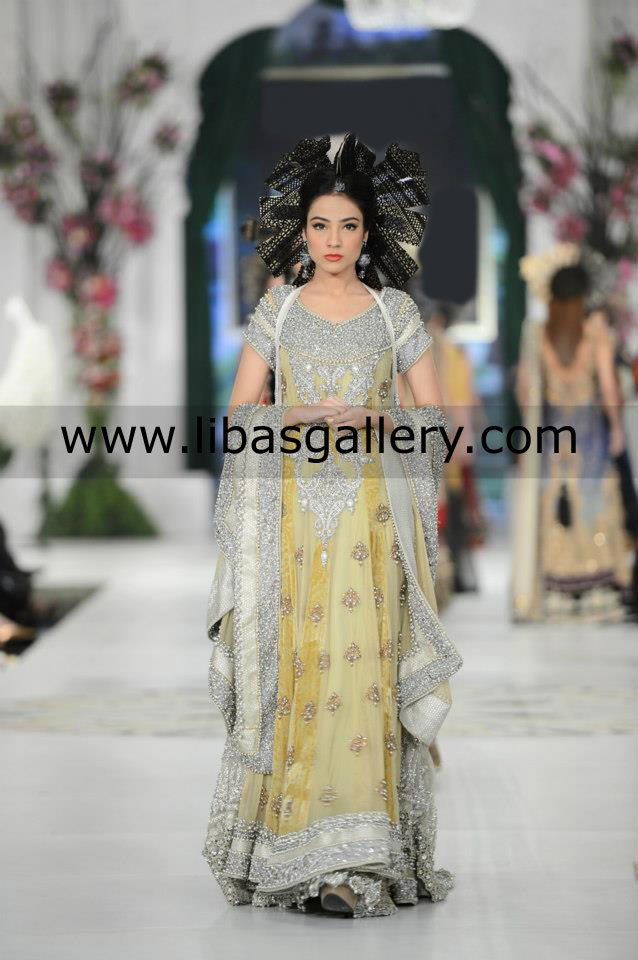 Nilofer Shahid Mehndi Collection, Nilofer Shahid Mehndi Dresses,Online Indian Anarkali Dresses