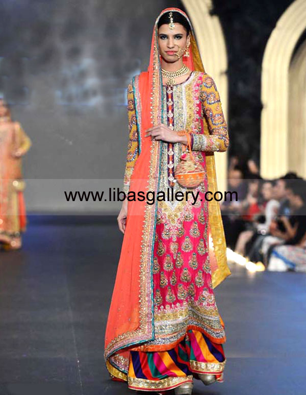 Nomi Ansari Designer Wear Special Occasion Dresses Long Island, Nomi Ansari Latest Dresses for Engagement 2014 Collection, Nomi Ansari PFDC L`Oreal Paris Bridal Week 2013 Heavy Formal Dresses 2014 New York