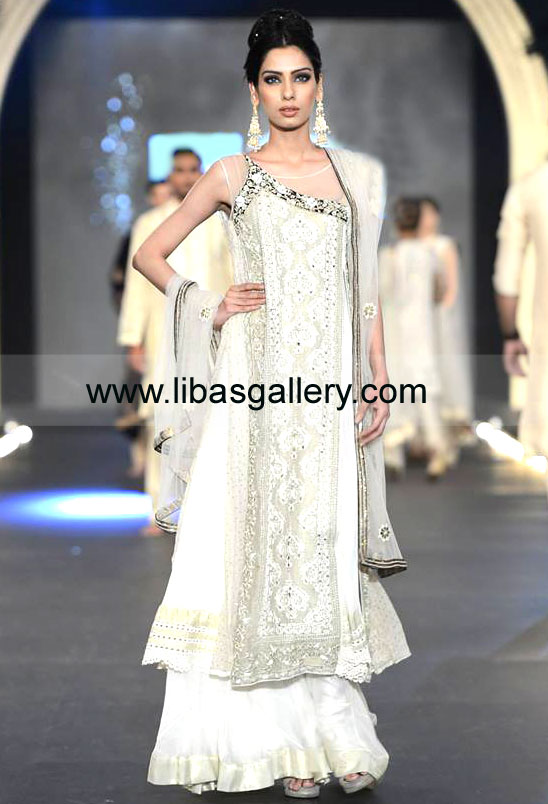 Asifa & Nabeel PFDC L`Oreal Paris Bridal Week 2013-2014  Angrakha Style Anarkali Dresses Collection Anarkalee Pishwas Dresses Designer Asifa & Nabeel Pakistan Online Shop in UK