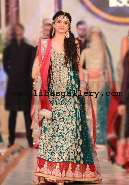 Shop Zainab chottani designer dresses Staged at the Pantene Bridal Couture Week 2014 Make your wedding day an evening to remember by Mawra wearing this glamorous bridal dress Online in USA, UK, Canada, Australia, Europe