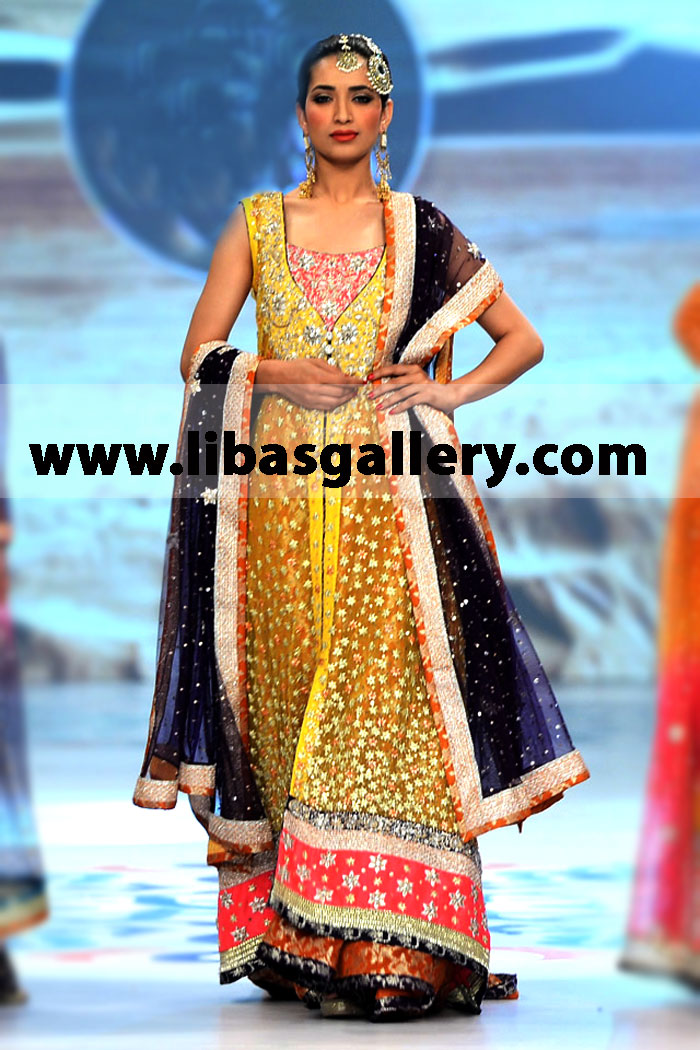 Buy Zainab Chottani Mehndi & Mayon Bridal dresses at 2014 Bridal PBCW Collection, Pakistani Mehndi & Mayon bridal wears in Toronto, Mississauga and Hamilton, Ontario Canada