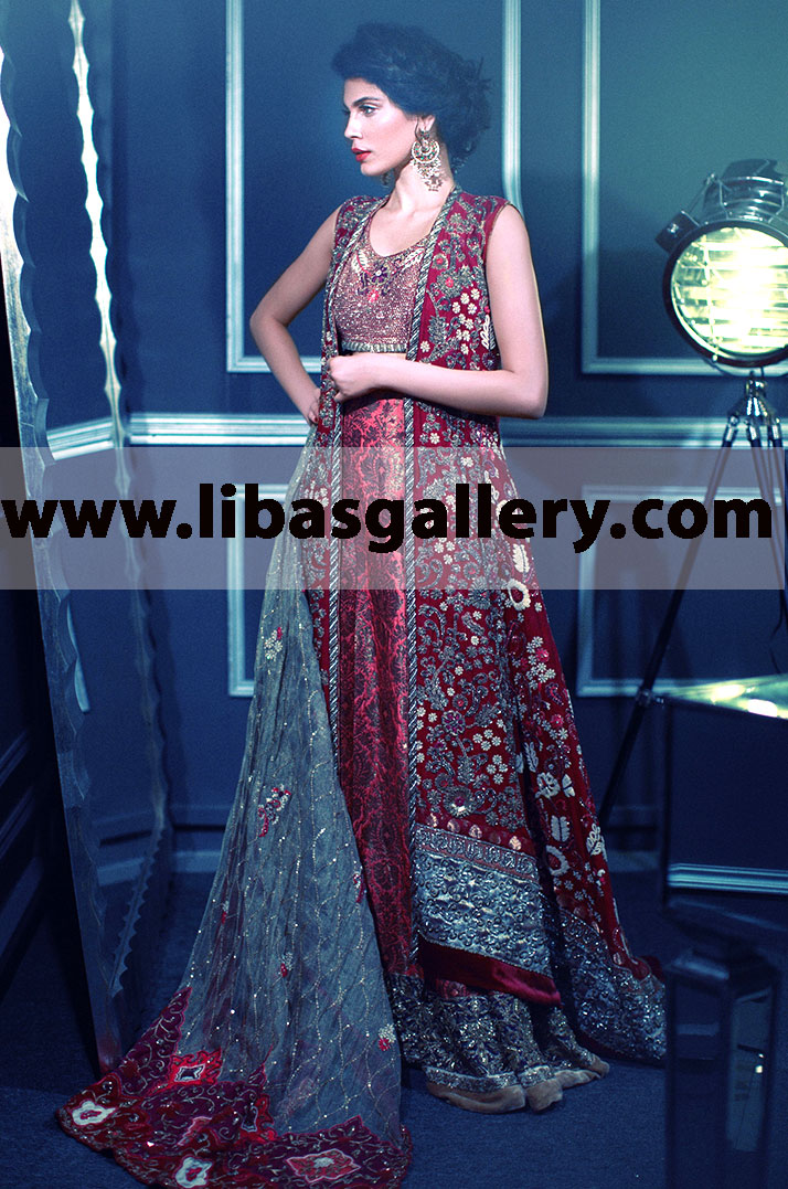 TENA DURRANI Traditional Wedding Sharara Dress for Wedding and Reception TENA DURRANI Wedding Sharara Collection Milton London UK TENA DURRANI Wedding Sharara PBCW 2014, 2015 Bridal Wear