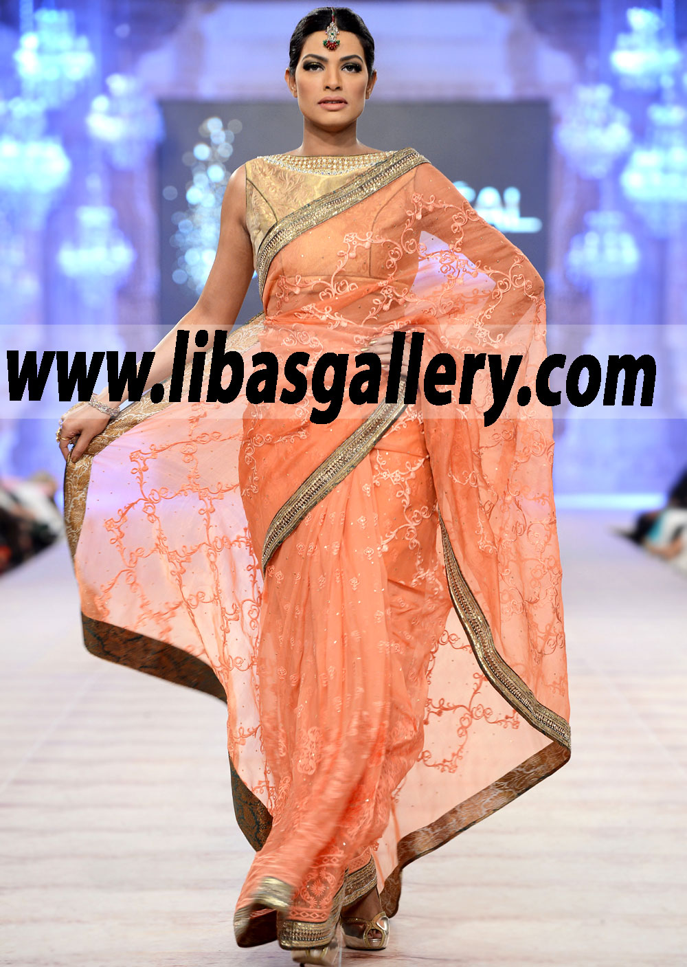 Asifa & Nabeel Party Wears Sarees For Special Occasions Represents at at PFDC L`Oreal Paris Bridal Week 2014-2015 Pakistani Occasion wear Shop the Latest Collections of Pakistani Occasion wear Dresses by Asifa & Nabeel Online Shop New York, USA