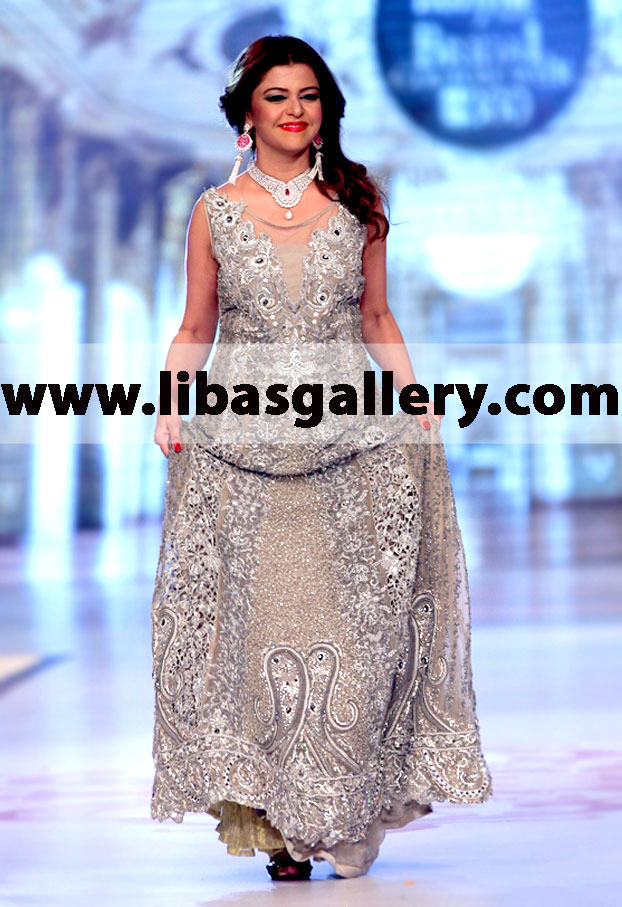 Designer Rani Emaan Pishwaz Dresses alluring embellishments anarkali Collection Horncastle Lincolnshire, Embroidered Pishwaz Anarkali Outfits Horncastle Lincolnshir PBCW 2014-2015 Bridal Wear