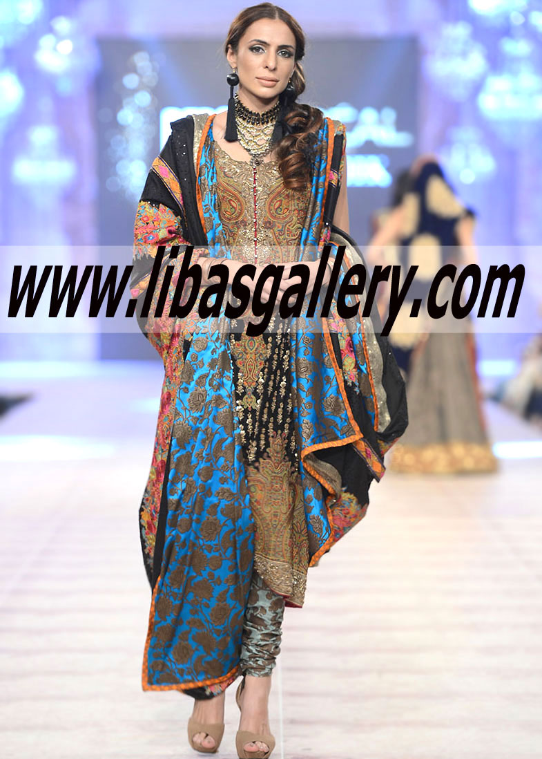 Sana and Safinaz new bridal wear dresses with fall 2014 Shawl at PFDC L�Or�al Paris Bridal Week,Buy Online Sana Safinaz Traditional wear Ghagra,Lehenga choli in United States,Canada,United Kingdom,France,Belgium,Italy,Denmark, Holland,Norway at Best price