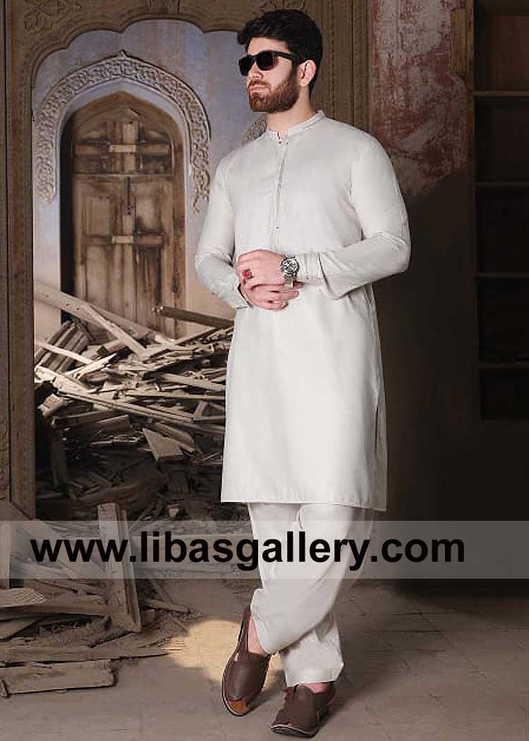 Men Kurta Shalwar medium length for Eid and Jumma prayer with small collar and cuff sleeves Riyadh Jeddah Dammam al Kharj Al Qatif