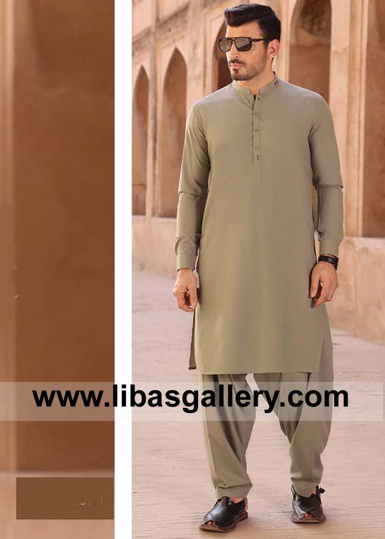Beautiful Kurta Shalwar Suit Pakistani for Men Eid Festive in Regular fitting style fast delivery worldwide by courier to UK Dubai USA Canada Australia