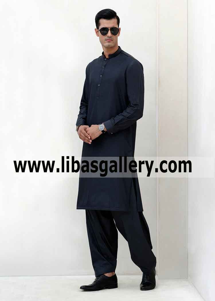 Premium CHARCOAL GREY KAMEEZ shalwar for men sttixhed custom size fast delivery worldwide UK USA Canada UAE Australia