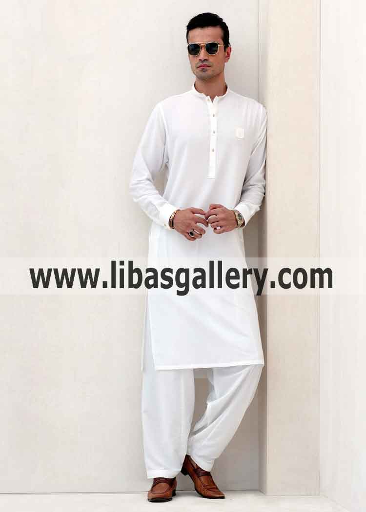 White kurta shalwar looks beautiful and elegant on men especially fair complexion male looks smart UK USA Canada