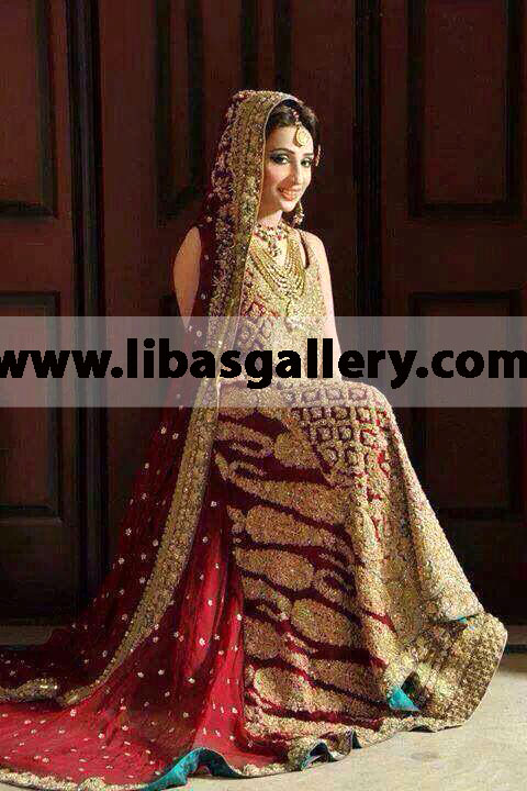 Sana Safinaz Bridal Dresses Lehenga Shalwar Kameez Cornell Red Bridal Wear