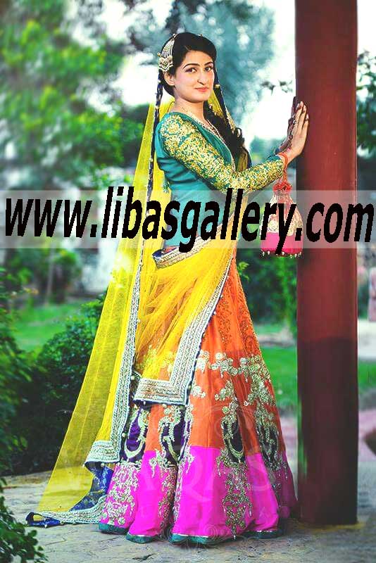 Ali Xeeshan Wedding Dresses Mehendi Bridal Dresses UK USA Canada Lehenga Sharara Gharara