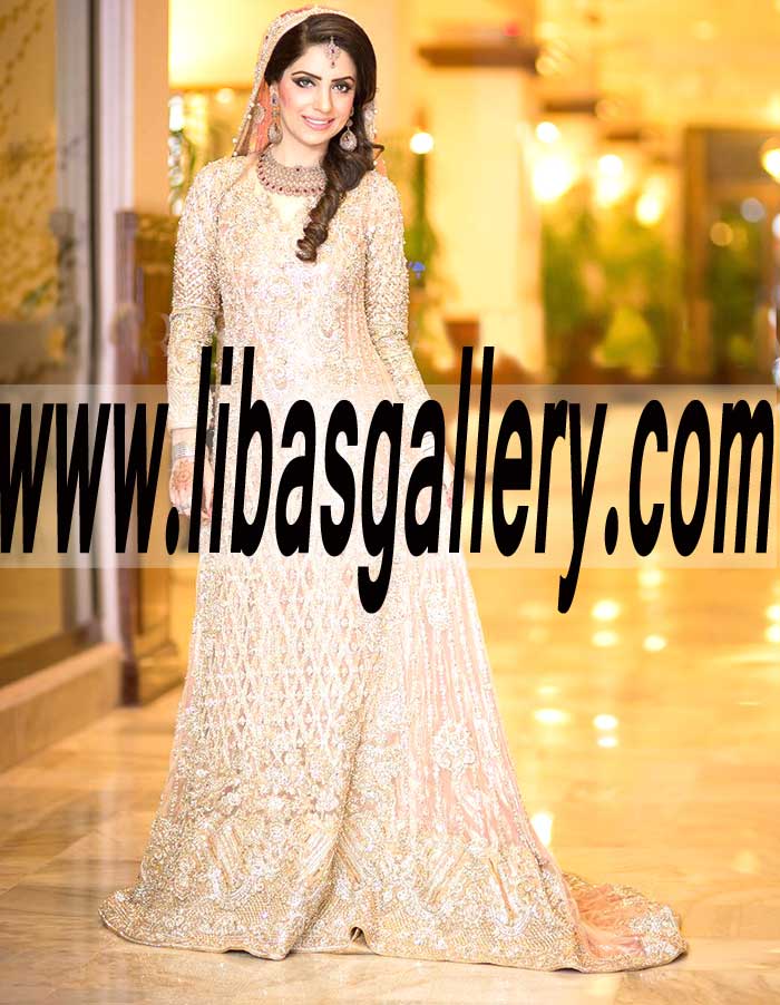 Latest FARAZ MANAN Pakistani Bridal Gowns Ivory color Bridal Dresses Online For Sale Dubai Abu dhabi sharjah UAE