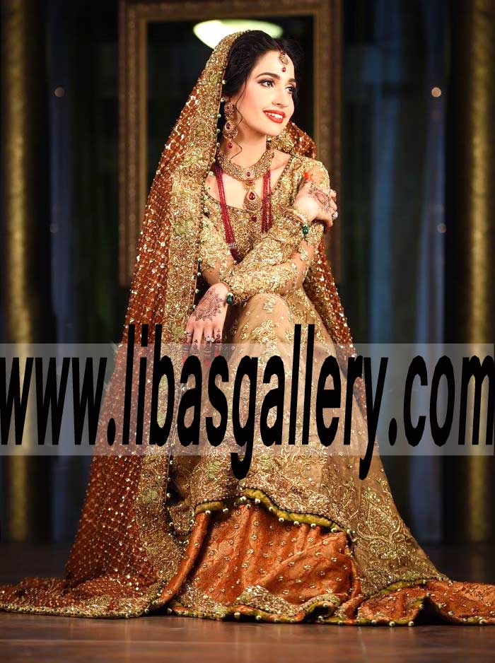chiffon and jamawar fabric combo wedding dress for walima and reception custom made bridal dress shop pakistan bangladesh taiwan