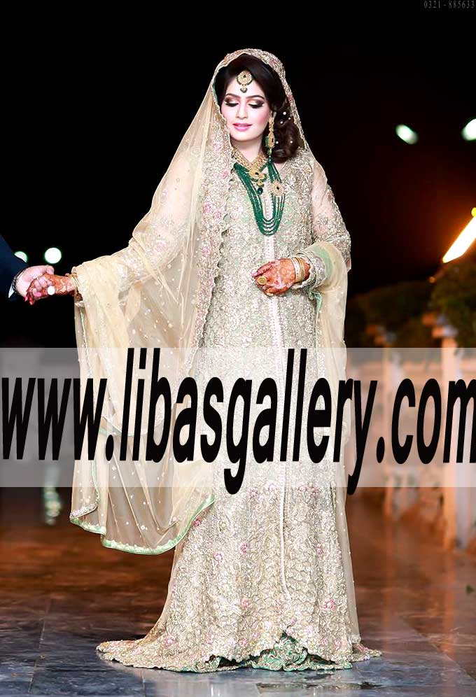 Saira Rizwan Bridal Wear Bridal Couture Lehenga Dresses Designer Saira Rizwan Bridal Dress Gharara Sharara Lehenga Ypsilanti Michigan US